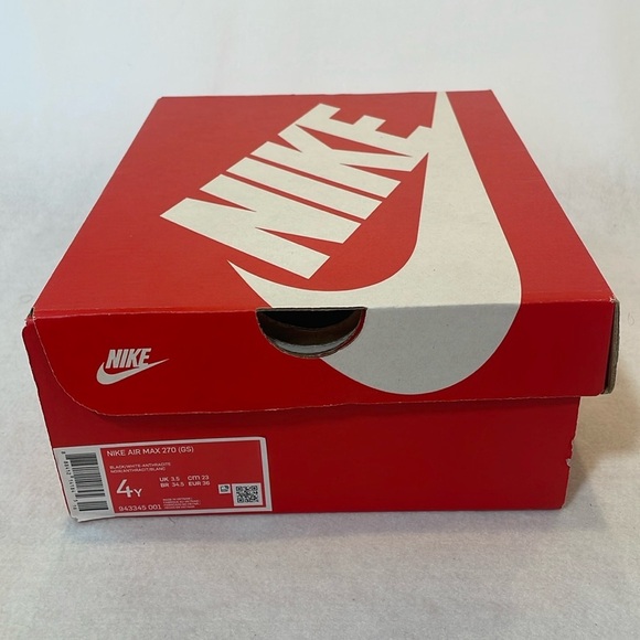 Nike Air Max 270 Boys Kids (GS) Black White - Anthracite  Size 4Y NEW IN BOX - Picture 2 of 16